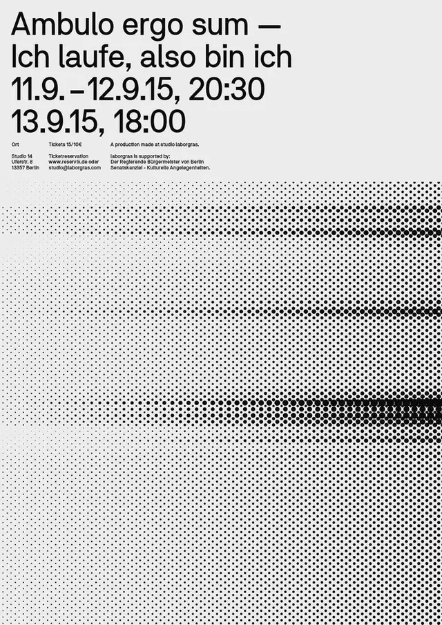 Ambulo ergo sum Typography Layout, minimal, swiss, monochrome