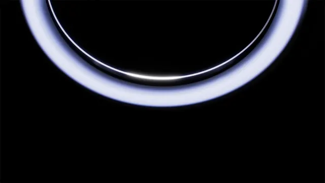 Glowing Circular Arc, minimal, dark-mode, high-contrast