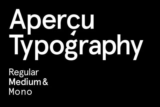 Aperçu Typography specimen, minimal, monochrome, dark
