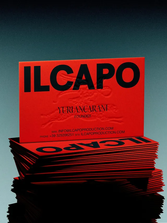 ILCAPO Branding Mockup, minimal, boxed, high-contrast