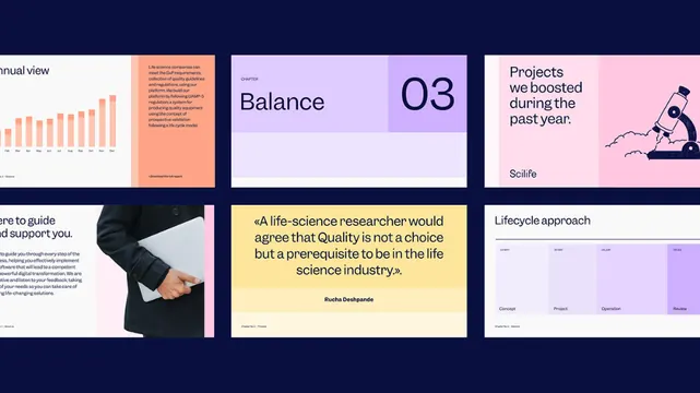 Data dashboard with modular color-blocked panels, corporate-clean, minimal, dark
