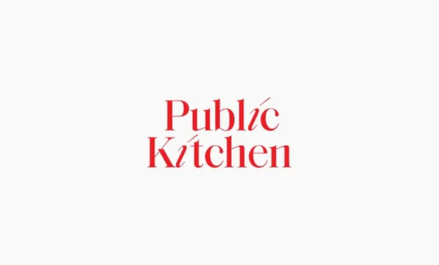 Red italic serif wordmark, minimal, editorial, light