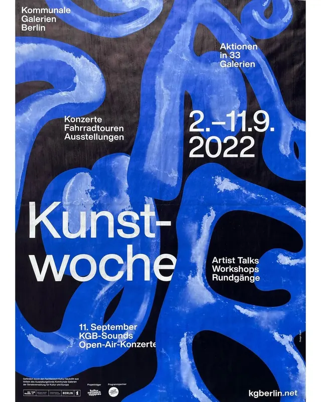 Kunstwoche Berlin festival poster, abstract, organic, dark