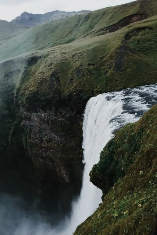 Waterfall Landscape, photographic, organic, muted