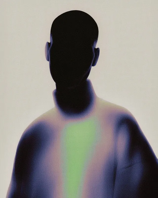 Abstract Human Silhouette with Gradient Glow, abstract, gradient-heavy, high-contrast