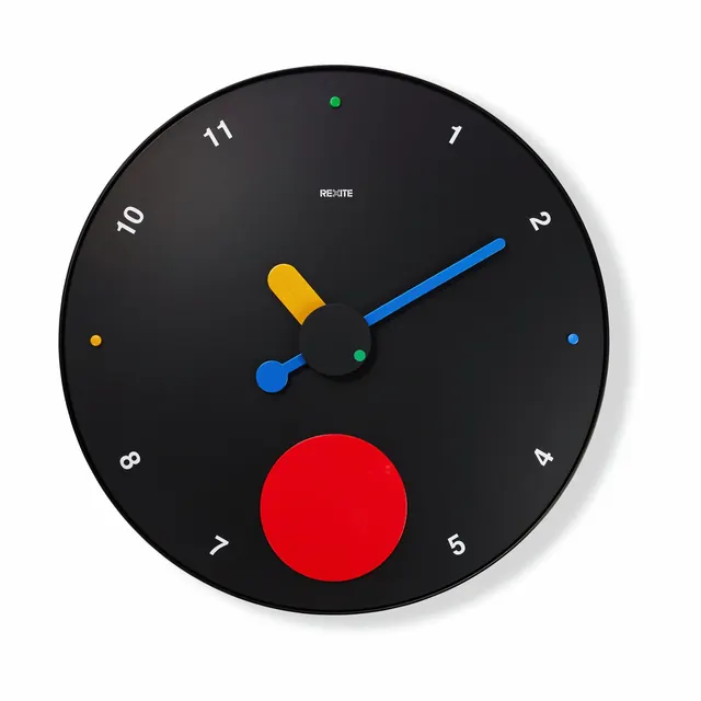 Rexite minimal wall clock with color-accent design, minimal, geometric, dark