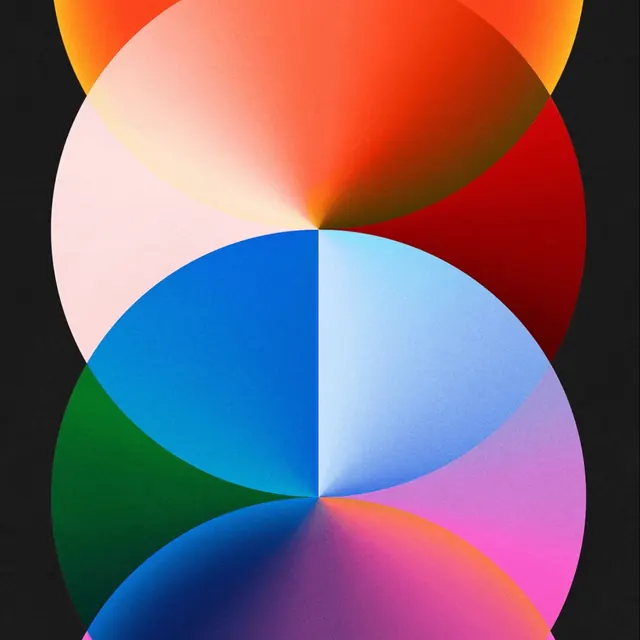 Interlocking color circles gradient study, abstract, gradient-heavy, vibrant
