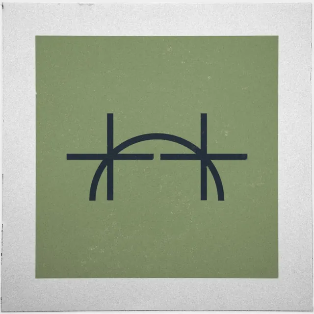 Geometric arches on sage green, minimal, geometric, muted