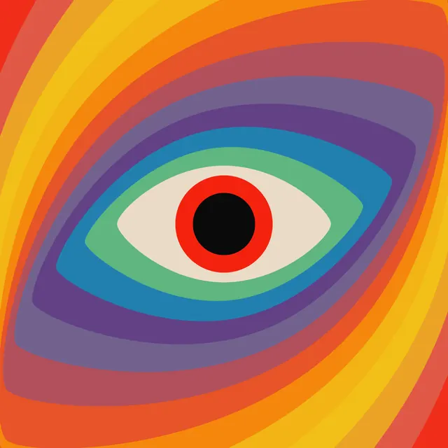 Abstract Eye Graphic, maximalist, geometric, vibrant