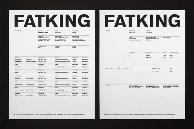 FATKING Identity System, swiss, minimal, monochrome