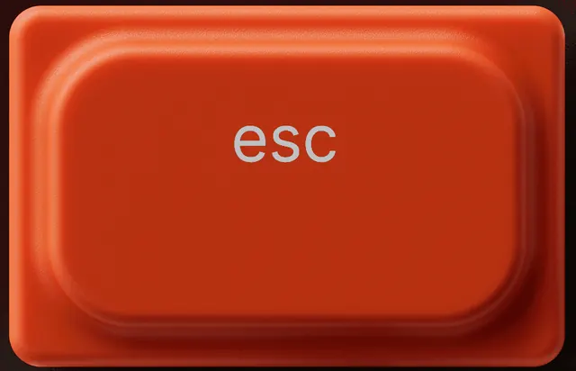 Red ESC Key Graphic, minimal, 3d-render, vibrant