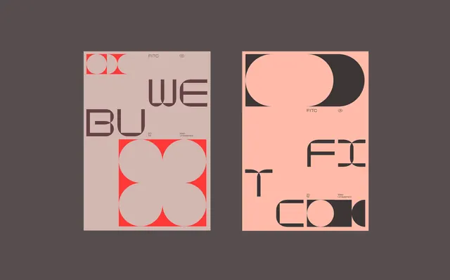 Geometric Abstract Typography Layout, minimal, brutalist, muted