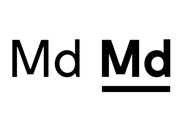 Moderat typeface specimen Md, minimal, swiss, dark