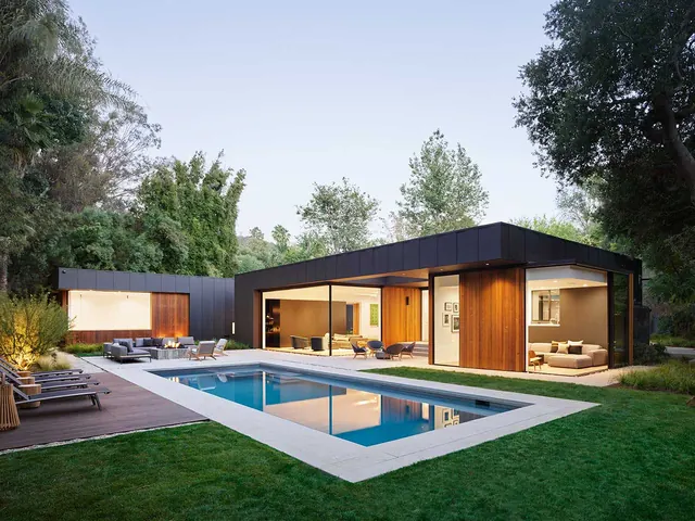 Modern Architectural Residence with Pool, minimal, luxury, dark