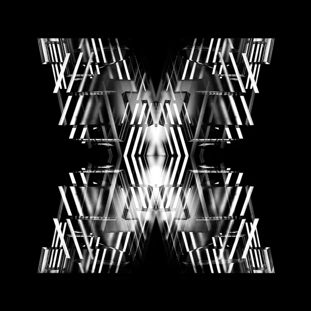 Symmetrical Geometric Abstract Graphic, geometric, brutalist, monochrome
