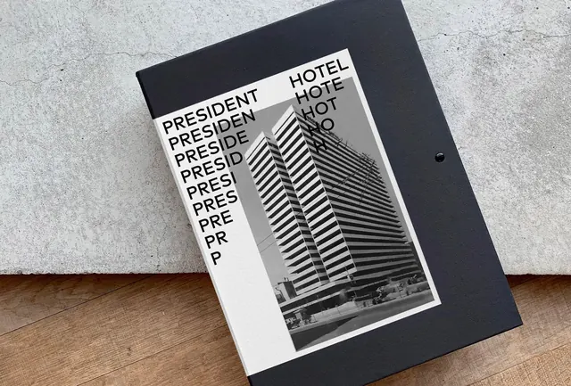 Hotel Logo and Typography Layout, minimal, swiss, monochrome