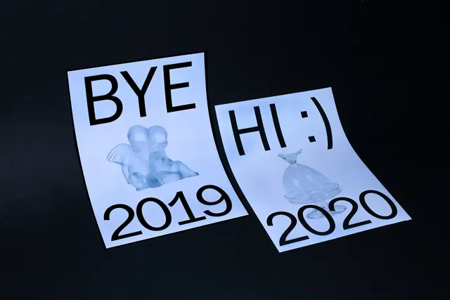 2019 to 2020 Transition Graphic, minimal, brutalist, monochrome
