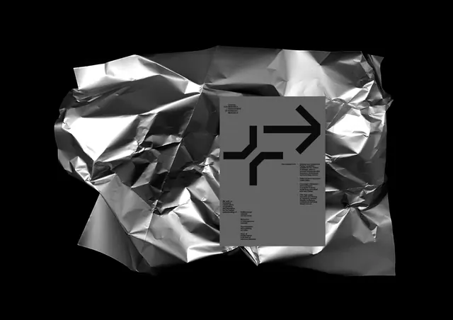 Crinkled Foil Logo Mockup, minimal, brutalist, monochrome