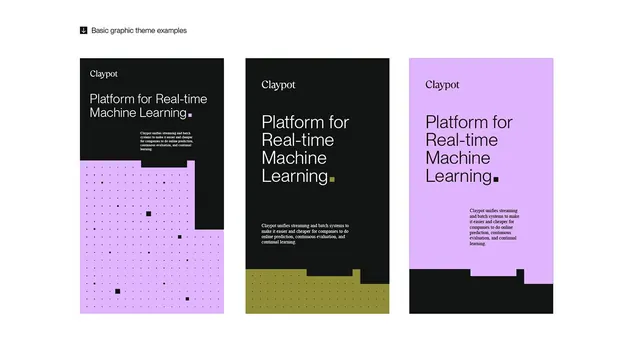 Claypot ML platform theme variations, minimal, geometric, dark
