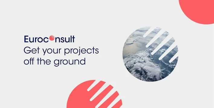 Euroconsult consulting landing page hero, minimal, corporate-clean, light