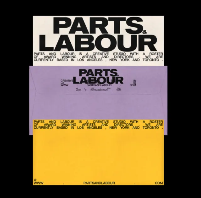 Parts Labour type specimen, minimal, technical, dark
