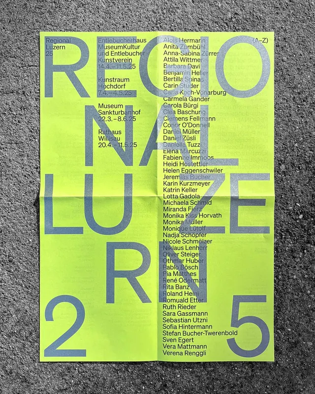 REGIONALE 25 exhibition poster, editorial, geometric, vibrant