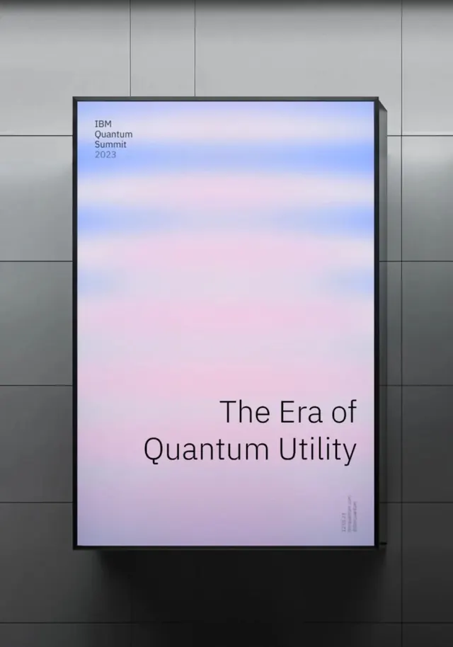 IBM Quantum Summit 2023 poster, minimal, gradient-heavy, light
