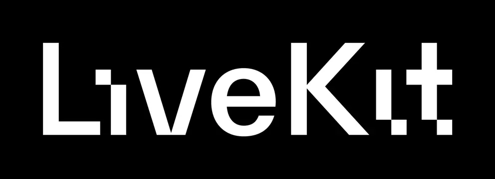 LiveKit wordmark, minimal, technical, monochrome