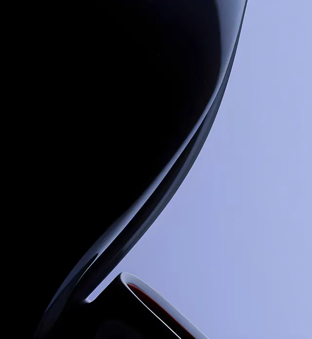 Glossy abstract curve study, minimal, 3d-render, dark