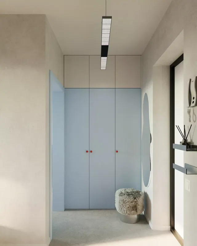 Minimalist interior wardrobe mockup, minimal, photographic, light