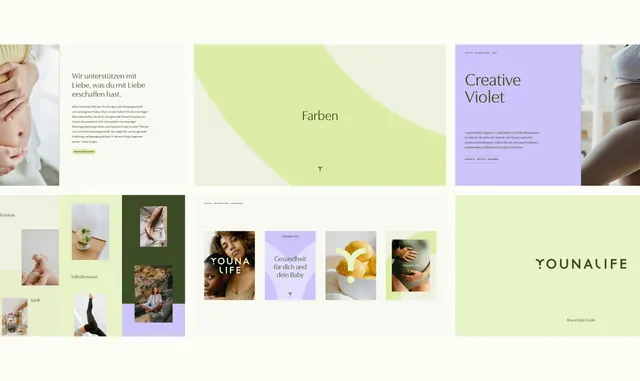 Organic wellness brand system with soft pastel palette, minimal, organic, light