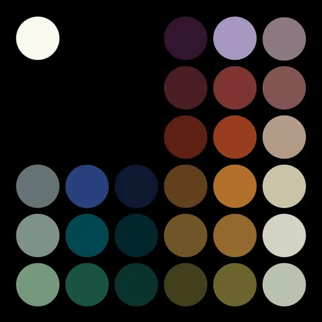 Lambert Fils color circle grid, minimal, geometric, dark