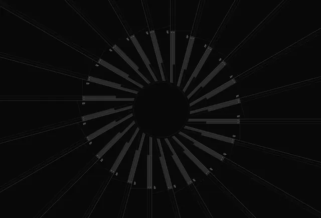 Radial 15-degree spoke diagram, technical, minimal, dark