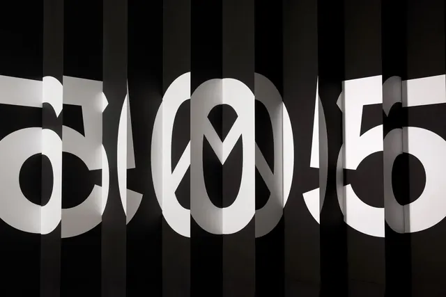 Abstract Geometric Typography, brutalist, monochrome, monochrome