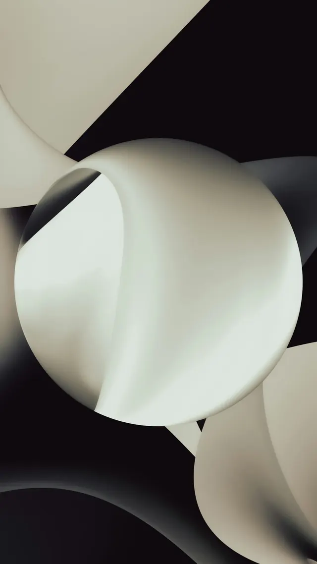 Abstract 3D Fluid Forms, minimal, 3d-render, monochrome