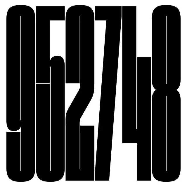 Condensed numerals 962748 poster, minimal, swiss, monochrome