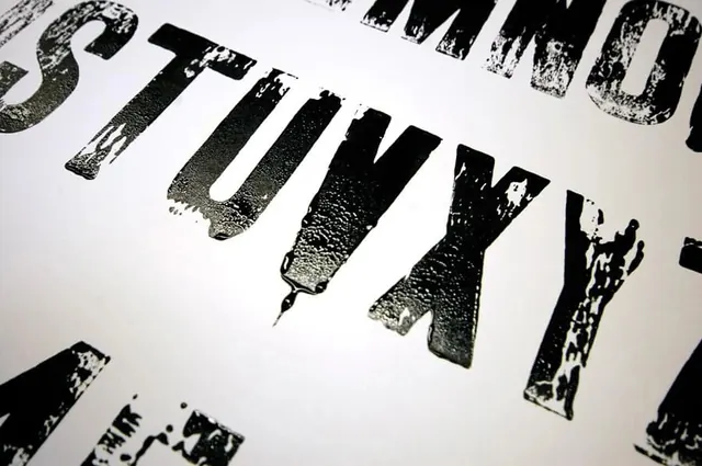 Abstract Typographic Collage, brutalist, maximalist, high-contrast