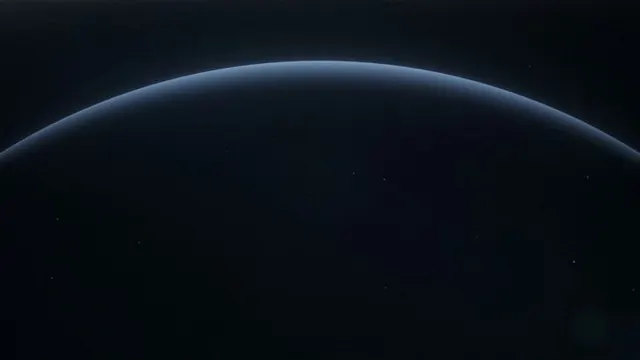 Planet limb gradient against black void, minimal, gradient-heavy, dark