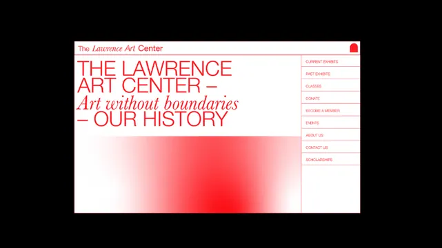 Lawrence Art Center gradient hero, minimal, gradient-heavy, vibrant