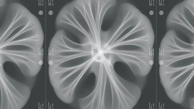Medical X-ray lung imaging grid with radiographic detail, minimal, technical, monochrome