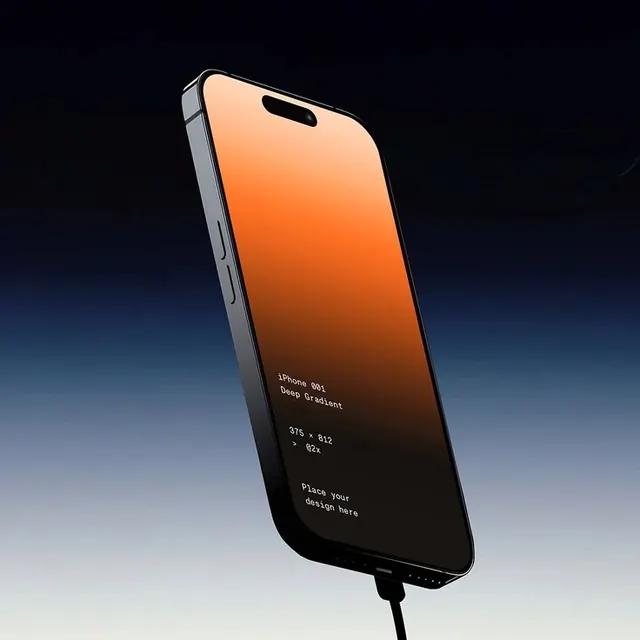 Smartphone Mockup with Gradient Screen, minimal, gradient-heavy, vibrant