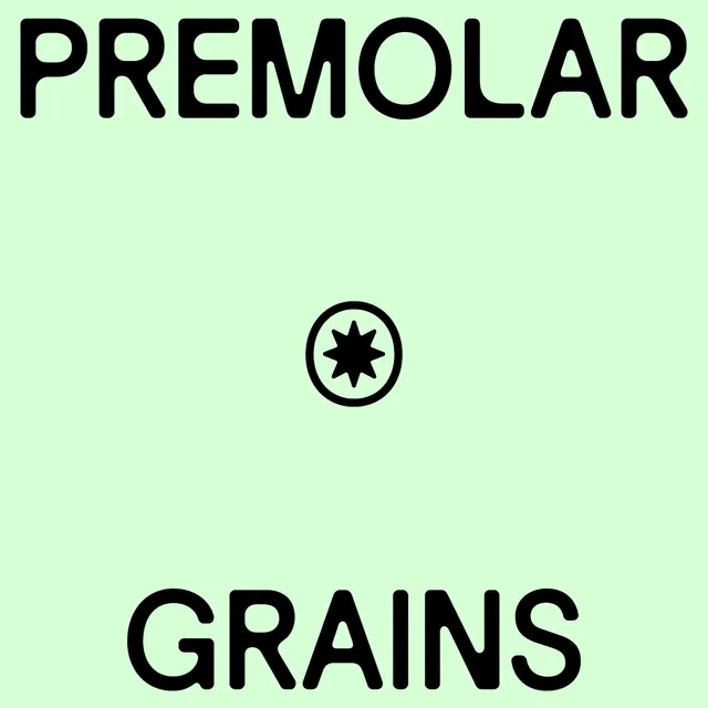 Premolar Grains dental brand mark, minimal, monochrome, dark
