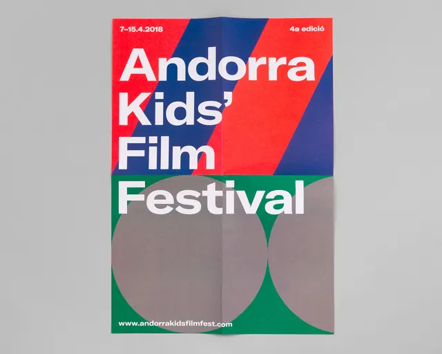 Andorra Kids Film Festival Poster, swiss, geometric, vibrant
