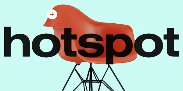 Hotspot Logo with Chair Illustration, minimal, flat, high-contrast