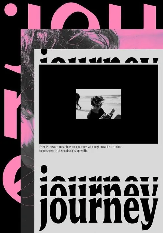 Journey Journey Editorial Collage, brutalist, neo-brutalist, high-contrast
