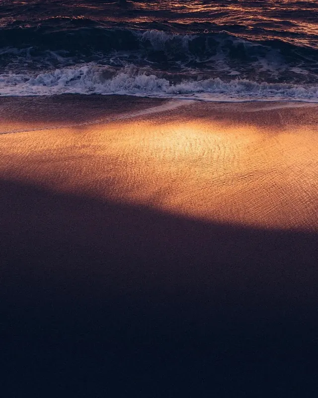 Sunset Beach Wave, photographic, organic, dark