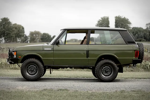 Olive Green Off-Road Vehicle, photographic, retro, muted
