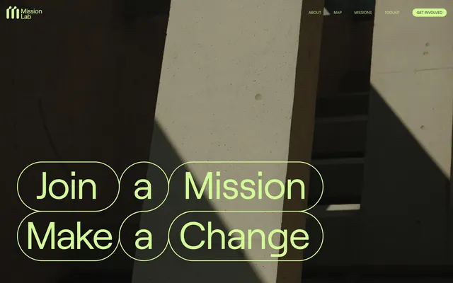 Join a Mission Make a Change Typography Design, minimal, dark-mode, dark