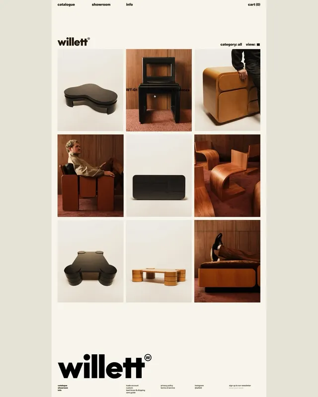 Willett Identity System and Mockups, minimal, corporate-clean, monochrome