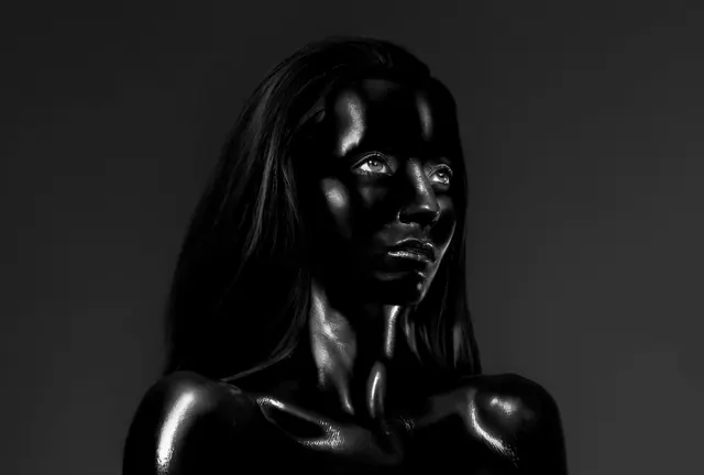 Monochrome 3D Female Portrait, minimal, luxury, monochrome